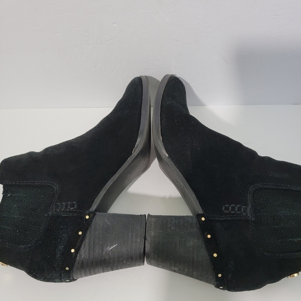 STEVE MADDEN TINKER Black Suede Studded Ankle Boots Women Size 9 Leather Upper - Picture 7 of 12